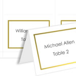 Foil Border 4Up Place Cards