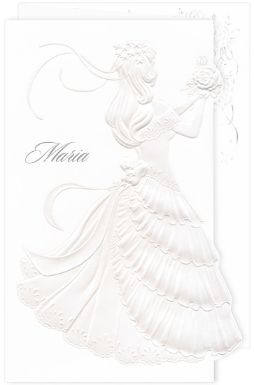 Quinceanera Invitations A Courtyard Bouquet White Pearl (50 Pack)