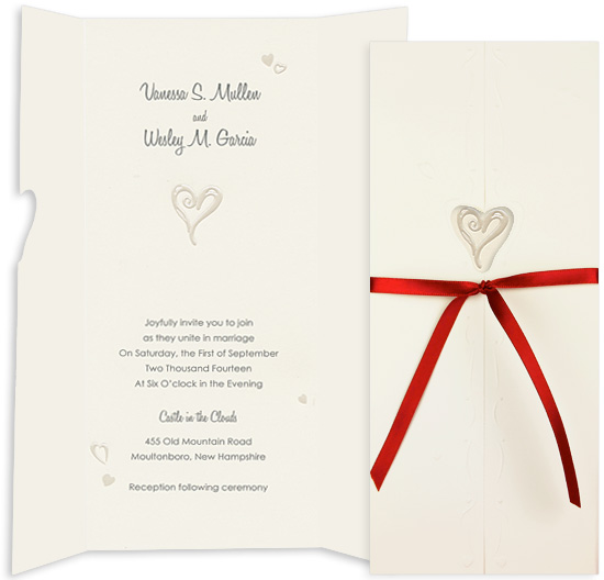 One Heart Ecru Printable Wedding Invitation Kit