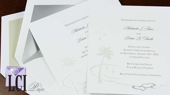 Video Description Printable Palm Tree Wedding Invitation
