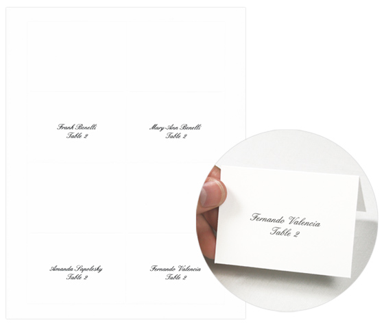 4Up place cards white