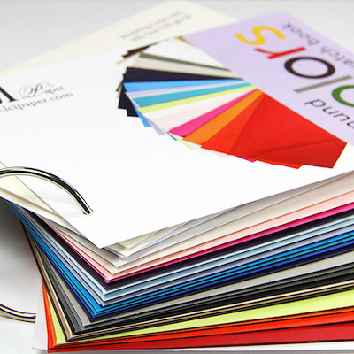 Gmund Color System envelope swatch book includes full sized A2 envelopes