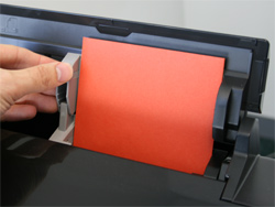 A7 envelope adjusting paper guide