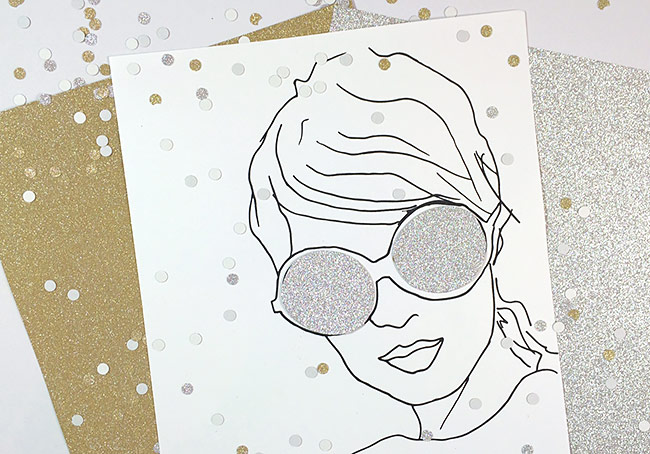 Art print embellished with MirriSPARKLE glitter paper by Aliie & Elle