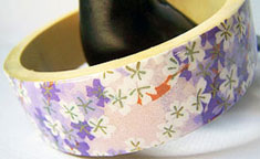 bangle bracelet made with Japanese chiyogami paper