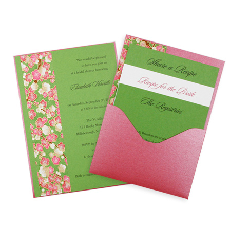 Layered pocket card DIY bridal shower invitation