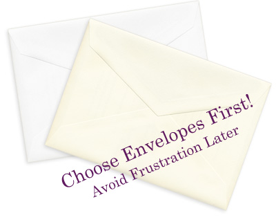 White and ecru wedding envelopes - choose envelopes first