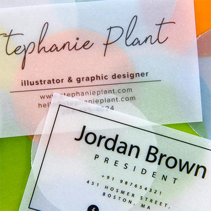 traslucent vellum business cards