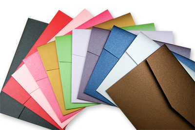 Array of colorful metallic Stardream folders with pockets
