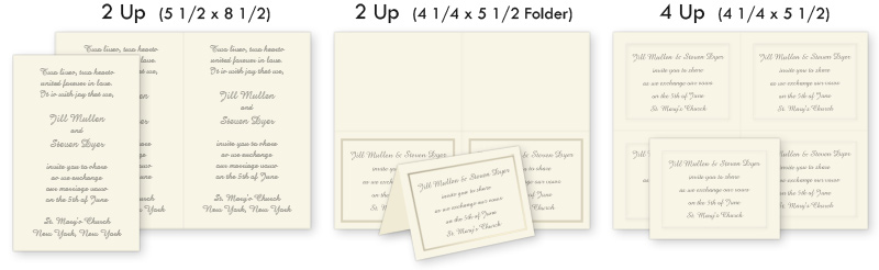 Computer printable 2 up & 4 up invitations