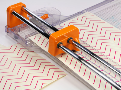 cut chevron printed liners with paper trimmer