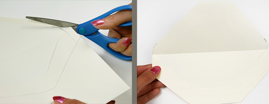 Cut the shape of the envelope liner template from identical envelope