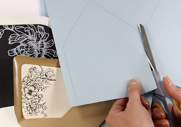 Free printables - euro flap envelope liner templates. Print on 8  1/2 x 11 paper and cut