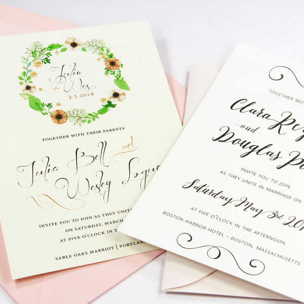 Use blank card print templates to print wedding invitations at home