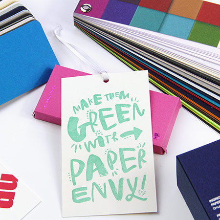 Eco-friendly hang tag made with Gmund Colors paper