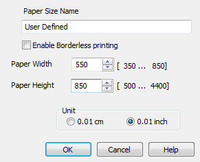 Epson Artisan 50 print driver custom paper size