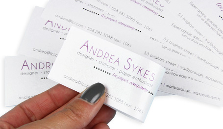 fold business card strips in half