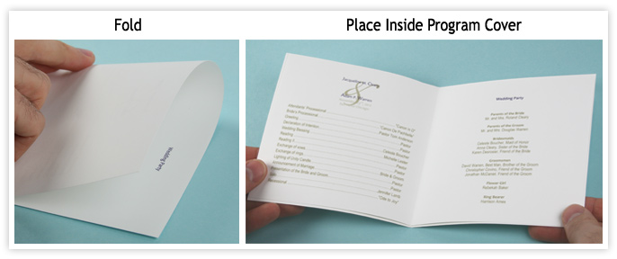 Fold Wedding Program Paper