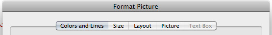 Format picture top menu in Word