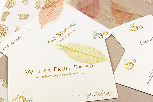 food table cards