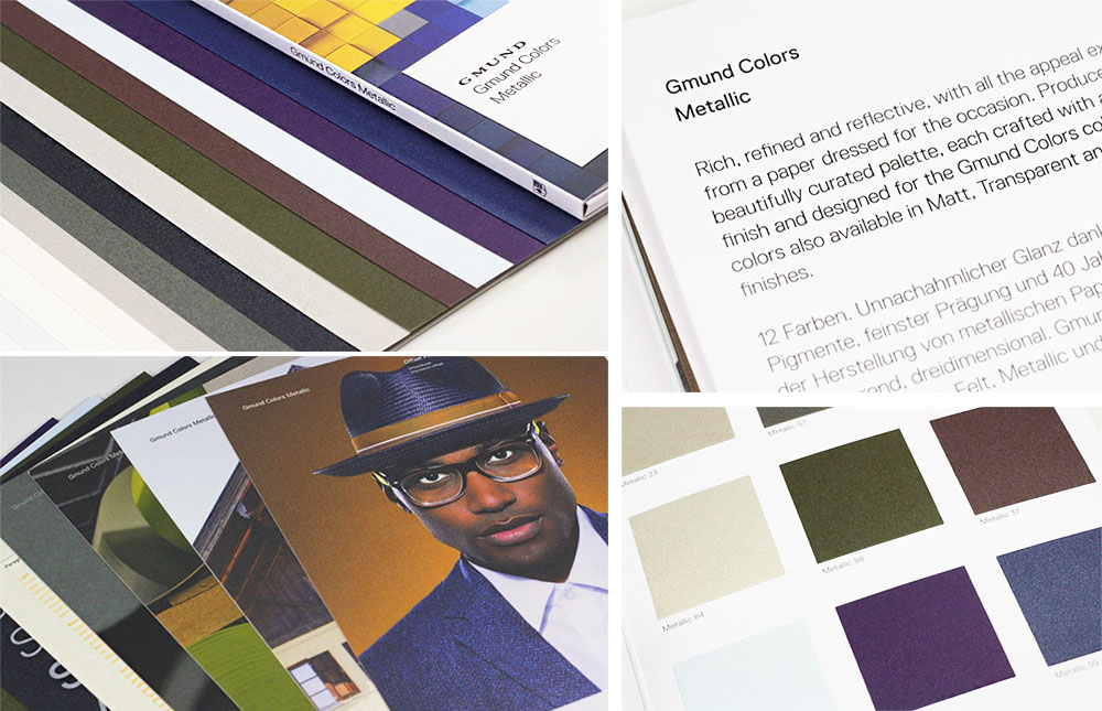 Gmund Color System Metallic finish paper in 9 colors