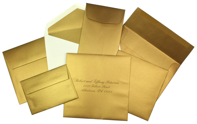 Array of Gold Metallic Envelopes