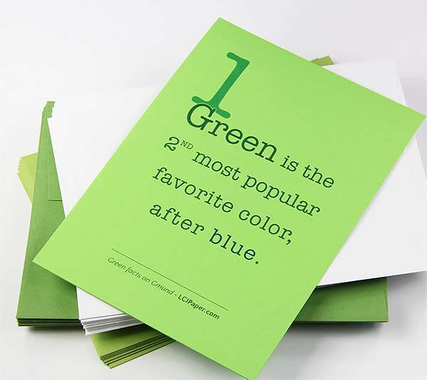 Green is the second most popular favorite color, after blue - printed on Gmund Colors Leaf