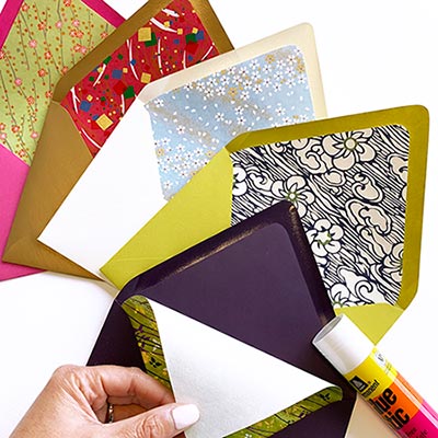 How to line your own envelopes | Pattern lined envelope kit from LCI Paper