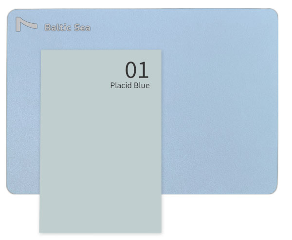 Gmund Colors vs. Keaykolour color compare | Keaykolour #7 Baltic Sea close to Gmund #01 dusty Placid Blue