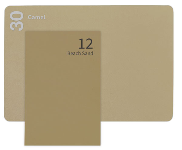 Keaykolour Camel compared to Gmund Colors Beach Sand - Kraft Tan Colored Paper