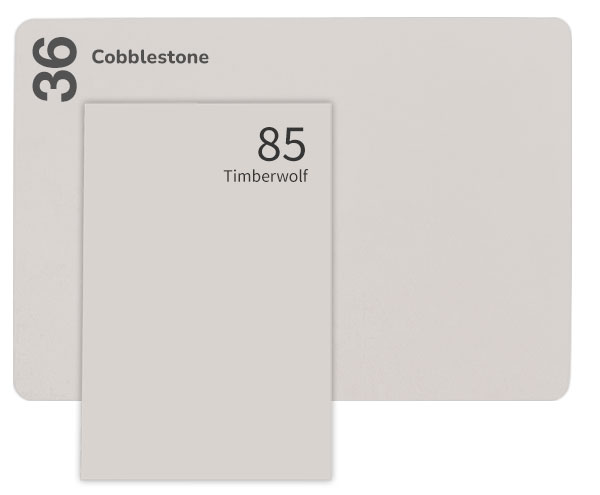 Light gray paper -  Keaykolour Cobblestone compared to Gmund Colors Timberwolf