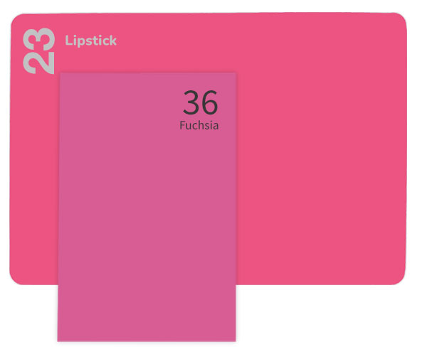 Keaykolour Lipstick compared to Gmund Colors Fuchsia - hot pink paper