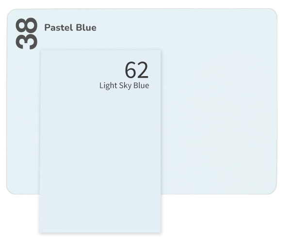 Light blue paper -  Keaykolour Pastel Blue compared to Gmund Colors Rain