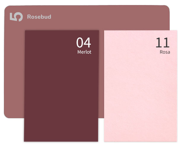 Gmund Colors vs. Keaykolour papers - color comparison | Keaykolour #5 Rosebud a cross between light Pink Rosa (11) and Merlot (04) colors