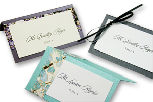 Designer place cards, each made by me.
