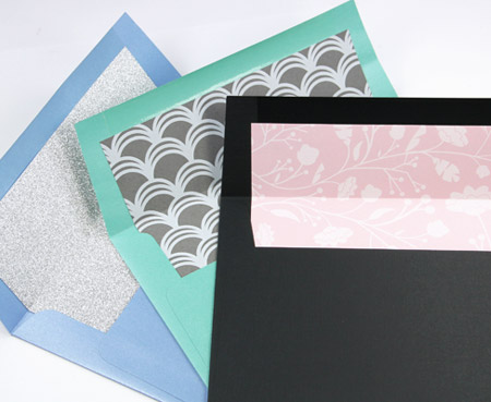 Hand lined square flap envelopes
