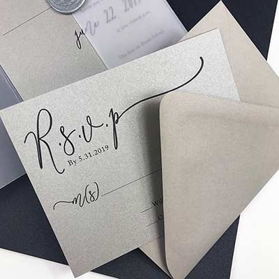 Colors Metallic Stone card and matching matte stone gray envelope