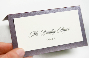 Simple place card using Stardream Ruby pre scored card stock and smooth 65lb Ecru Card stock from LCI Paper