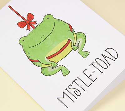 Mistle-toad card by Claire Lordon Designs