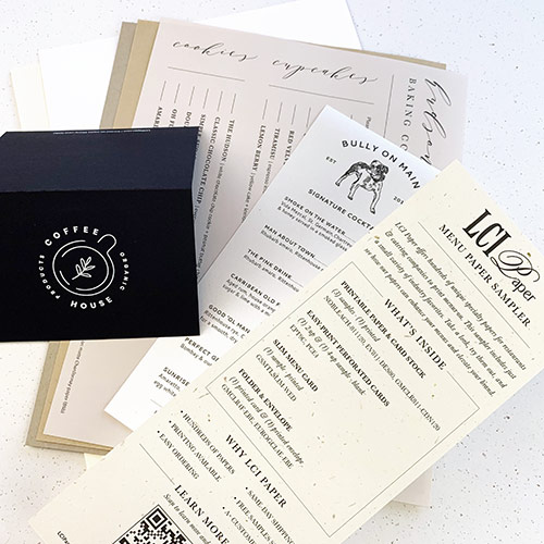 Order a restaurant menu paper sample kit - Best papers for menus