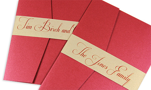 invitation pockets with addressed bands