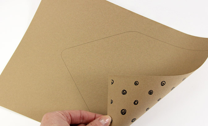 Print euro flap envelope liner outlines on plain or pattern paper and cut