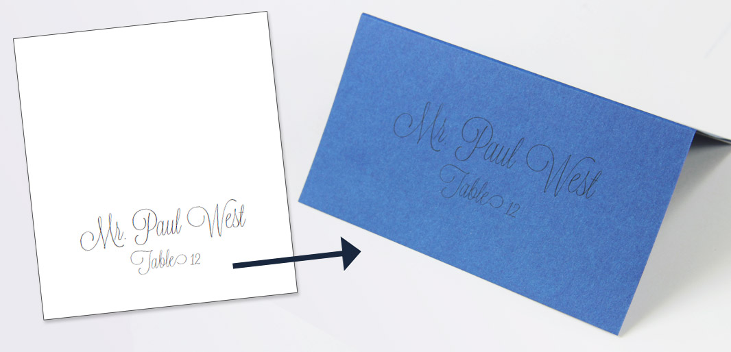 colored place cards wedding