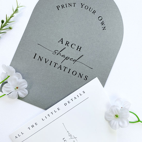 How to design and print your own arch wedding invitations