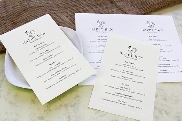 Easy-print, perforated paper for easy menus, daily specials