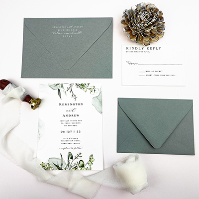 Sage and Sea Grass Wedding Suite by LCI Paper