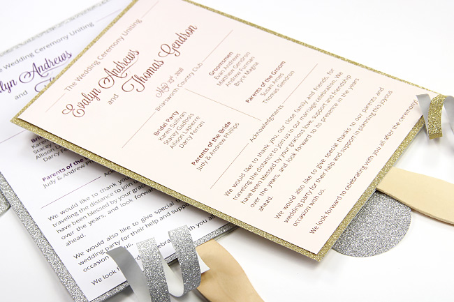 diy wedding program fans template