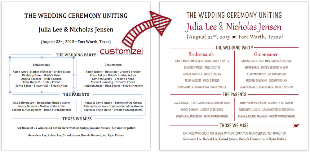 Wedding Program Template Free Word from static.lcipaper.com