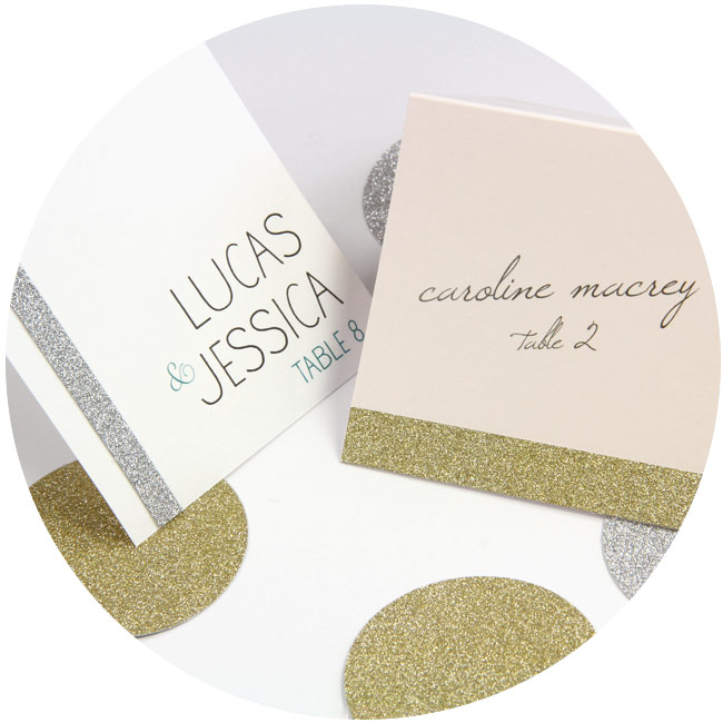 Make Your Own Layered Wedding Place Cards With Glitter Paper