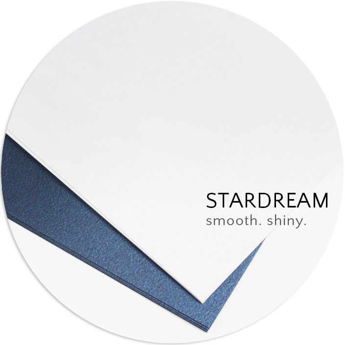 Stardream metallic paper has a dual sided, shimmering finish that is smooth to the touch